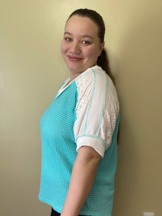 Mint Breeze Waffle Top