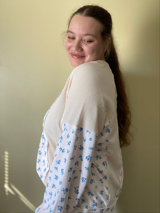 Cream Meadow Patch Top