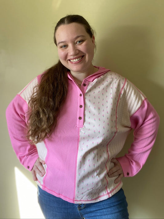 Pink Dreams Waffle Hoodie